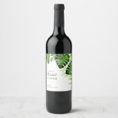 熱帯ブライダルシャワー水色ジャングル離れ群 ワインラベル (正面)