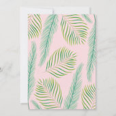 熱帯ブライダルランチョンピンク&金ゴールド 招待状 (裏面)