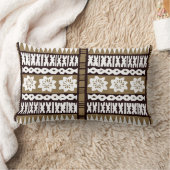 熱帯ブラウンの樹皮布の布13" x20"腰神経の枕 ランバークッション (ブランケット)