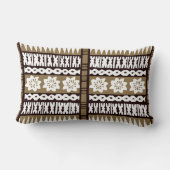 熱帯ブラウンの樹皮布の布13" x20"腰神経の枕 ランバークッション (裏面)