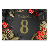 熱帯ブラックと離れ金ゴールド結婚ズ テーブルナンバー (裏面)