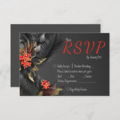 熱帯ブラックと離れ金ゴールド結婚ズ 出欠カード (正面/裏面)