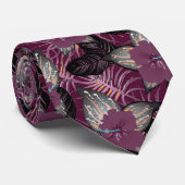 熱帯ブルゴーニュハイビスカス ネクタイ (ロール)