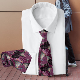 熱帯ブルゴーニュハイビスカス ネクタイ