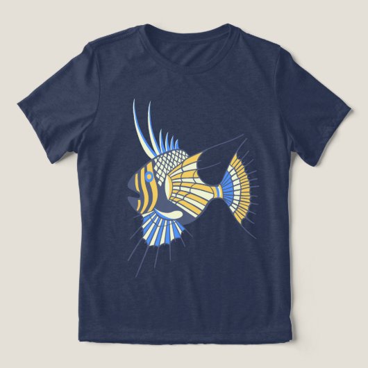 熱帯ブルーイエロー水中競技魚 トライブレンドＴシャツ (デザイン正面)