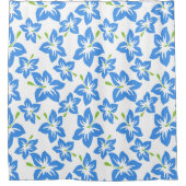 熱帯ブルーハイビスカスシャワーカーテン シャワーカーテン (正面)