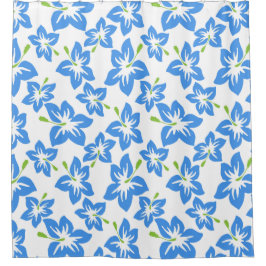 熱帯ブルーハイビスカスシャワーカーテン シャワーカーテン