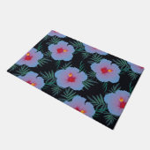 熱帯ブルーハイビスカスダークベース ドアマット (アングル)