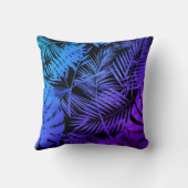 熱帯ブルーパープルグラデーションリーフ模様 クッション (裏面)