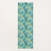 熱帯ブルーパームリーフウォーターパターン(の模様が)あるカラー ヨガマット (裏面)