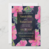 熱帯ブルーピンクのハイビスカスフラワー絵画ズ (正面)