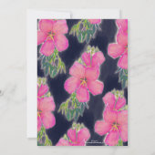 熱帯ブルーピンクのハイビスカスフラワー絵画ズ (裏面)