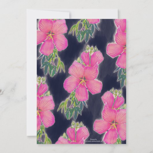 熱帯ブルーピンクのハイビスカスフラワー絵画ズ (裏面)