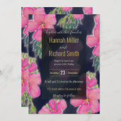 熱帯ブルーピンクのハイビスカスフラワー絵画ズ (正面/裏面)