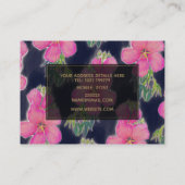 熱帯ブルーピンクのハイビスカスフラワー絵画ズ 名刺 (裏面)