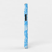 熱帯ブルーフローラルパターンダイヤモンドモノグラム Case-Mate iPhoneケース (裏面/右)