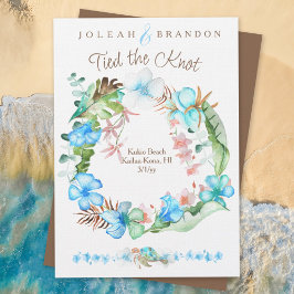 熱帯ブルーブラウングリーンハイビスカスエロペメント 招待状