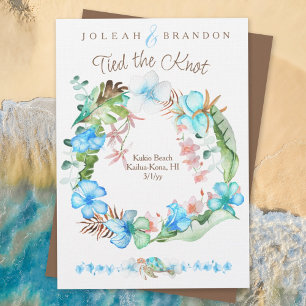 熱帯ブルーブラウングリーンハイビスカスエロペメント 招待状