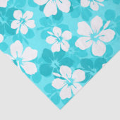熱帯ブルーホワイトハイビスカスフラワーパターン 薄葉紙 (詳細)