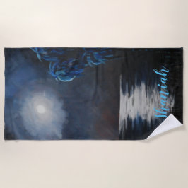 熱帯ブルームーンリフレクション ビーチタオル