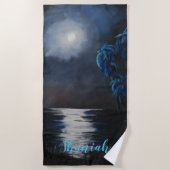 熱帯ブルームーンリフレクション ビーチタオル (正面)