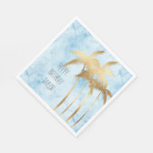 熱帯ブルー金ゴールドヤシの木 スタンダードランチョンナプキン (角)