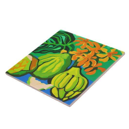 熱帯ブレッドフルーツアートタイル タイル (側面)