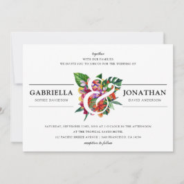 熱帯ブーケ&モダンタイポグラフィ|結婚’s 招待状