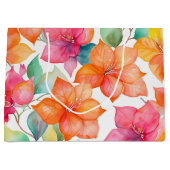 熱帯ブーゲンビリア模様 ラージペーパーバッグ (正面)