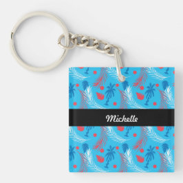 熱帯プエルトリカンをテーマにした島のパターン名 キーホルダー