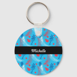 熱帯プエルトリカンをテーマにした島のパターン名 キーホルダー