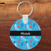 熱帯プエルトリカンをテーマにした島のパターン名 キーホルダー (正面)