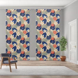 熱帯プリントのカーテン