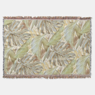 熱帯プリントシェルパ毛布 スローブランケット