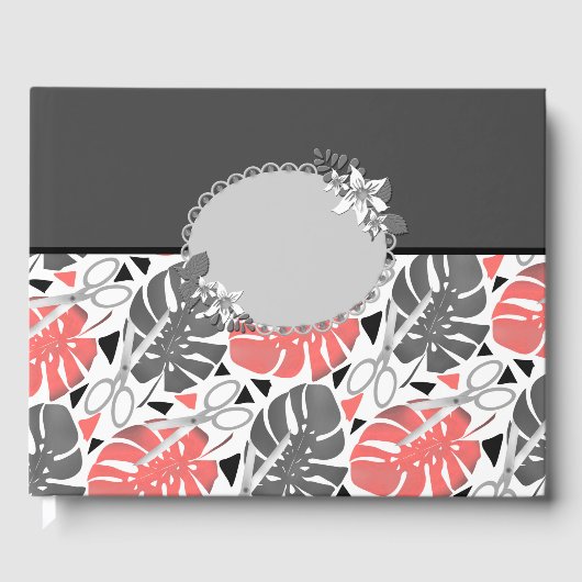 熱帯プリント葉モンテラはさみジャングルexo ゲストブック (正面)