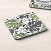 熱帯プリント葉モンテラはさみジャングルexo コースター (左側)