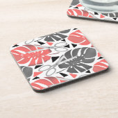 熱帯プリント葉モンテラはさみジャングルexo コースター (左側)