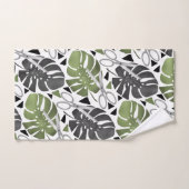 熱帯プリント葉モンテラはさみジャングルexo バスタオルセット (ハンドタオル)