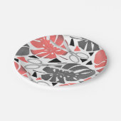 熱帯プリント葉モンテラはさみジャングルexo ペーパープレート (アングル)