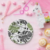 熱帯プリント葉モンテラはさみジャングルexo ペーパープレート (パーティー)