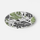 熱帯プリント葉モンテラはさみジャングルexo ペーパープレート (アングル)