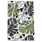 熱帯プリント葉モンテラはさみジャングルexo ミディアムペーパーバッグ (正面)