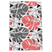 熱帯プリント葉モンテラはさみジャングルexo ミディアムペーパーバッグ (正面)