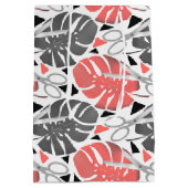 熱帯プリント葉モンテラはさみジャングルexo ミディアムペーパーバッグ (裏面)