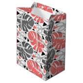 熱帯プリント葉モンテラはさみジャングルexo ミディアムペーパーバッグ (裏面アングル)