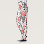 熱帯プリント葉モンテラはさみジャングルexo レギンス (左)