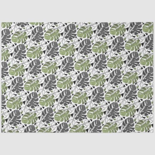 熱帯プリント葉モンテラはさみジャングルexo 薄葉紙 (正面)