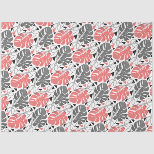 熱帯プリント葉モンテラはさみジャングルexo 薄葉紙 (正面)