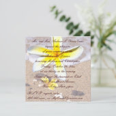 熱帯プルメリアのビーチ結婚式のリハーサルの夕食 招待状 (スタンド正面)