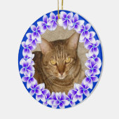 熱帯プルメリアのレイの写真のオーナメント セラミックオーナメント (左)